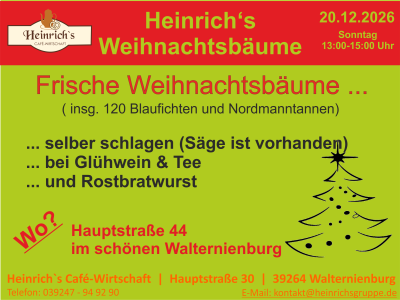 Weihnachtsbaumschlagen bei Heinrich's