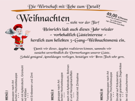 Jetzt für unsere Weihnachtsessen anmelden! 
