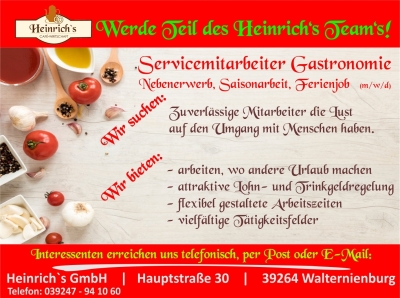 Werde Teil des Heinrich's Teams!