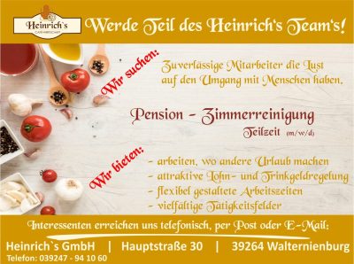 Werde Teil des Heinrich's Teams!